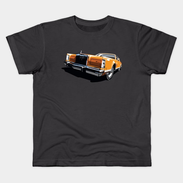 1970s Lincoln Continental Kids T-Shirt by candcretro